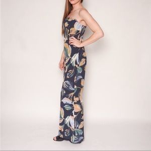 AMANDA UPRICHARD Mandy Navy Floral Jumpsuit